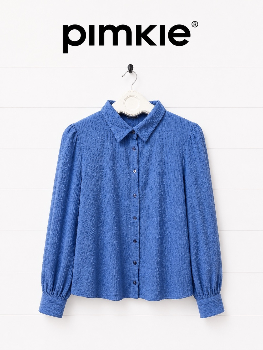 PIMKIE Collection Textured Button Front Blouse Size L (Estimated)